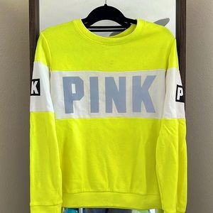 Victoria’s Secret PINK Neon Yellow Sweatshirt/Sweater